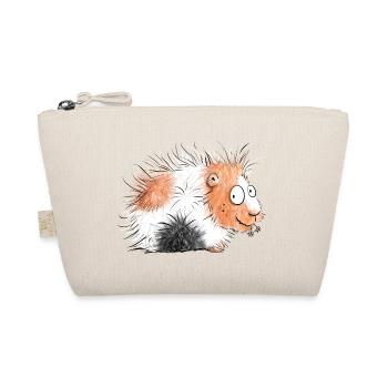 Cute guinea pig with daisies i gift - Organic Pouch - nature - Front