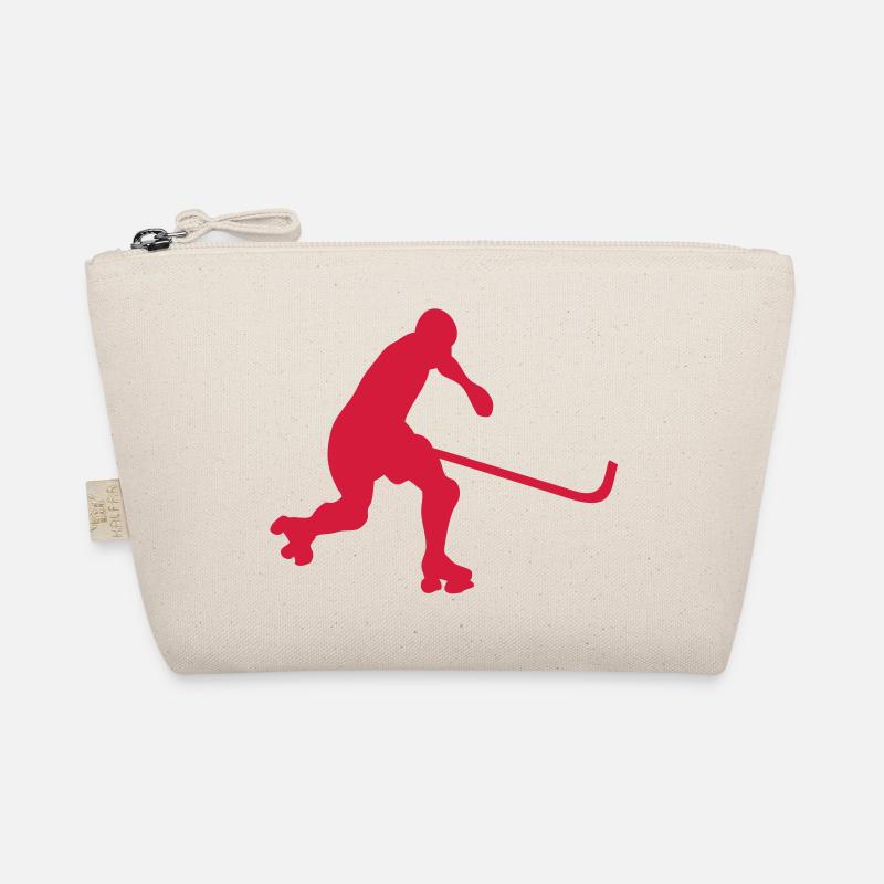Rollhockey Silhouette player2 - Bio-Täschchen - Natur