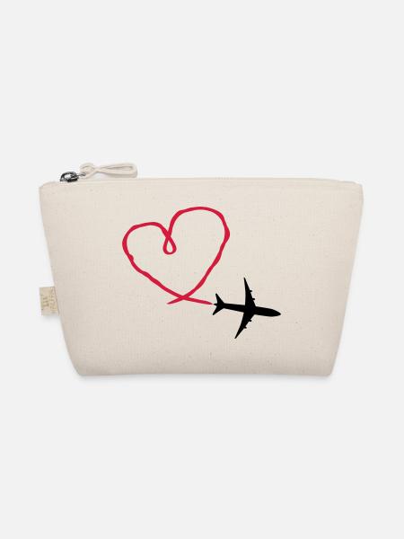 Plane Heart - Organic Pouch - nature - Front