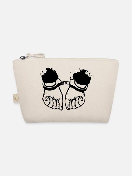 Hands and handcuffs - Organic Pouch - nature - Front