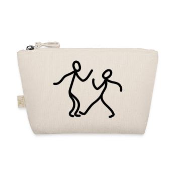 2 dancing strichmaennchen freunde paar paerchen l - Organic Pouch - nature - Front