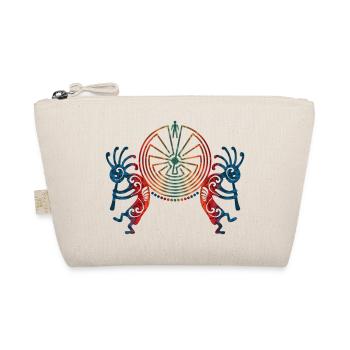 Kokopelli Duo - Man In The Maze - Red Blue - Organic Pouch - nature - Front