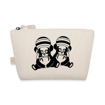 coole 2 panda freunde team paar baer raggae joint - Bio-Täschchen - Natur - Vorne