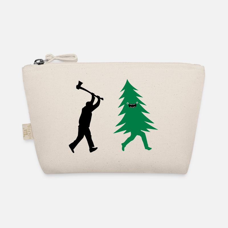 Arbre de Noël drôle est poursuivi par bûcheron Trousse biologique