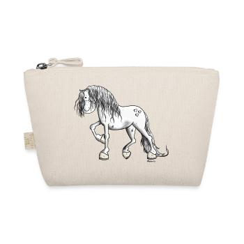 Cute White Horse - Organic Pouch - nature - Front