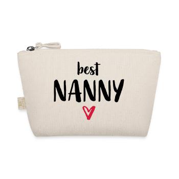 Best Nanny I Heart Gift Nursery Kita - Organic Pouch - nature - Front