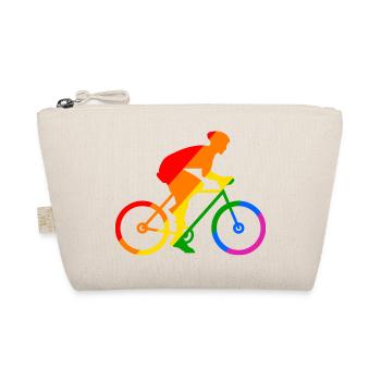 Regenbogen Fahrrad Sport - Bio-Täschchen - Natur - Vorne