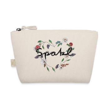 Herz aus Blumen "Spaztl" Geschenk zum - Bio-Täschchen - Natur - Vorne