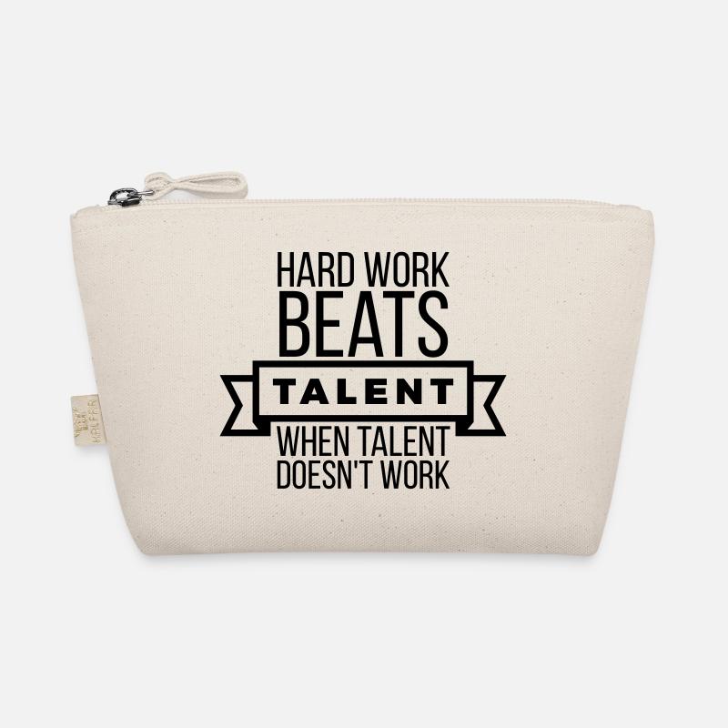 Hard Work Beats Talent - Black Motivational  Organic Pouch