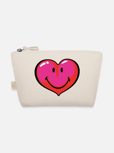 Smiley Heart - Bio-Täschchen - Natur