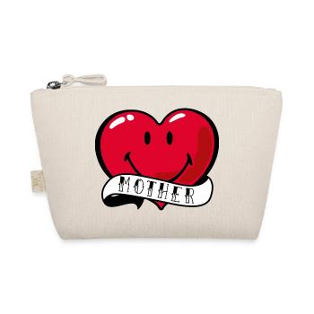 Smiley Mother Heart - Organic Pouch - nature - Front