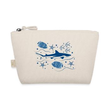 Shark in the deep sea * Classic Blue - Organic Pouch - nature - Front
