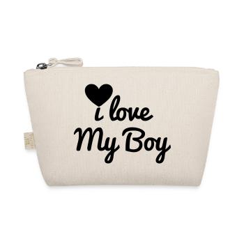 I love my boy - Organic Pouch - nature - Front