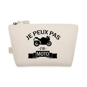 Je Peux Pas J'ai Moto Cadeau motard fun - Trousse biologique - nature - Devant