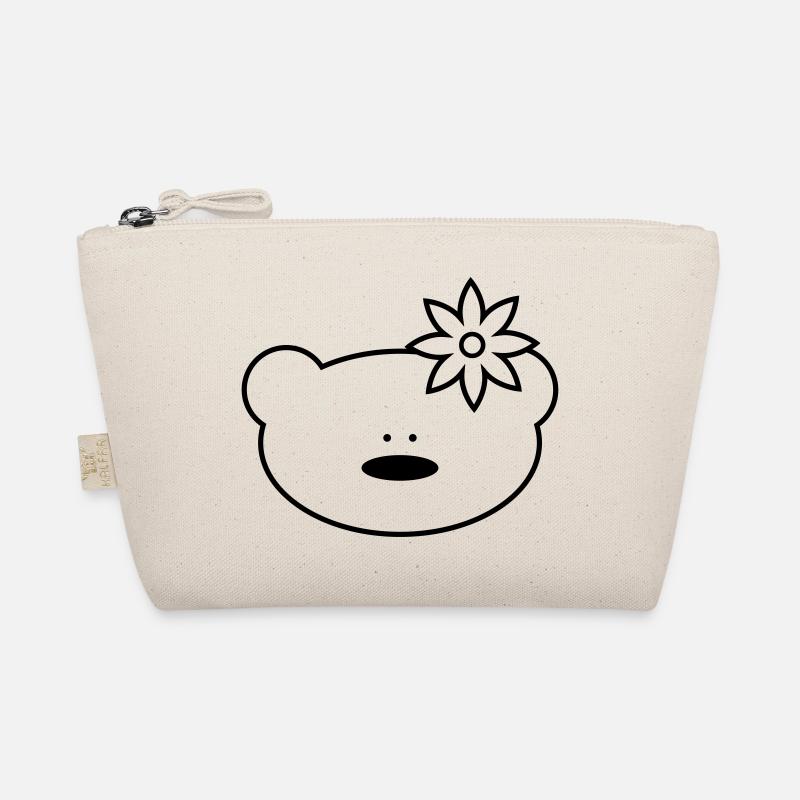 Lustiger Teddybär mit Blume im Haar Bio-Täschchen