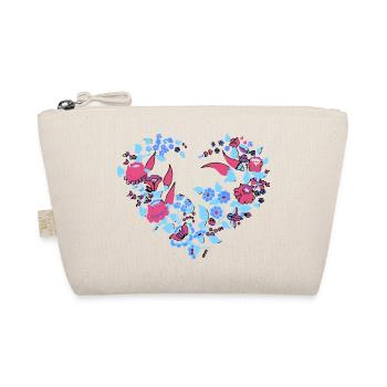 hungarian flowers, flower heart, heart, wreath, purple - Organic Pouch - nature - Front
