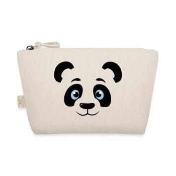 Cute panda head face panda bear panda face - Organic Pouch - nature - Front