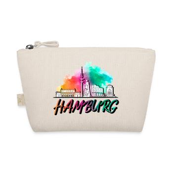 Hamburg Deutschland Skyline Schrift Schriftzug - Bio-Täschchen - Natur - Vorne