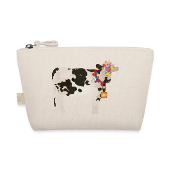 decorated cow with cowbell and floral decorations - Organic Pouch - nature - Front