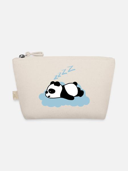Sleepy panda - Organic Pouch - nature - Front