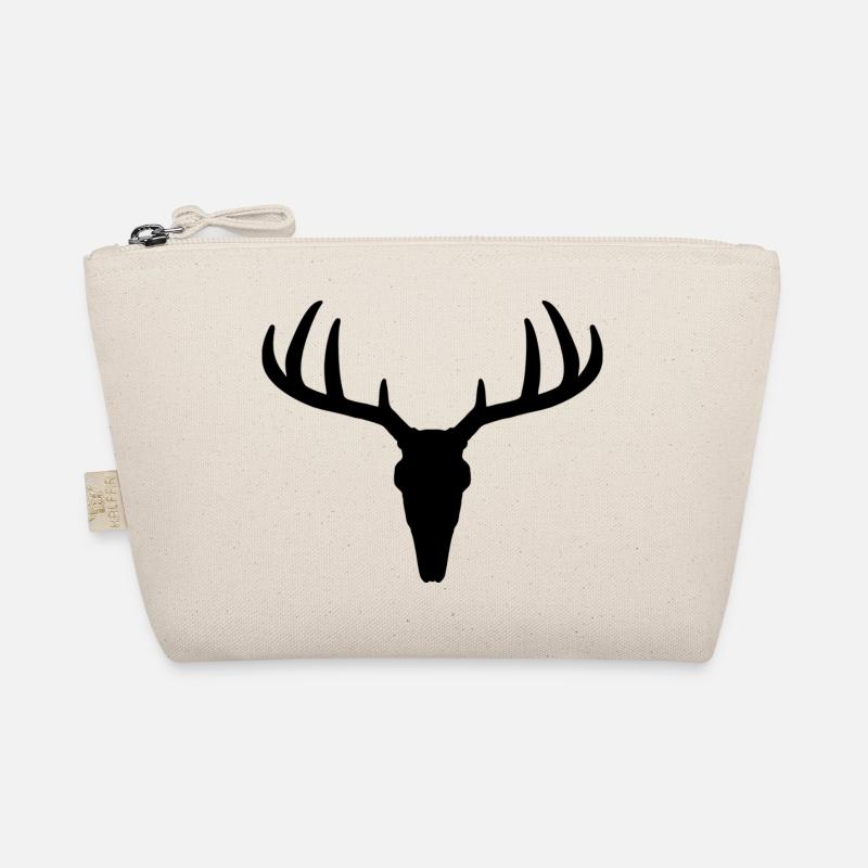 Deer Antler Silhouette Organic Pouch