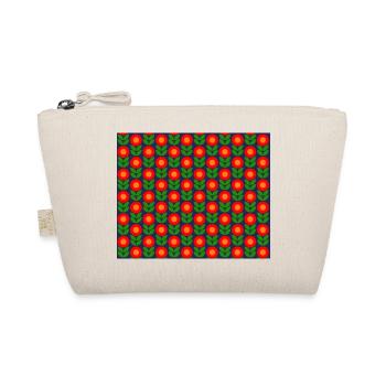 Retro round flowers 60s 70s vintage old design - Organic Pouch - nature - Front