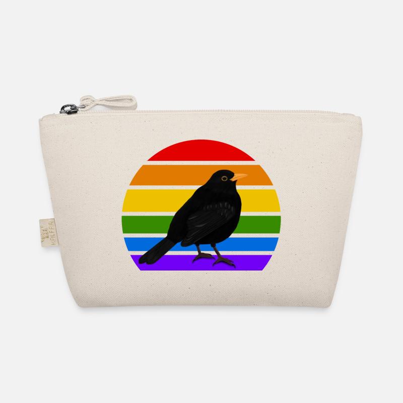 Amsel Vogel Regenbogen Vielfalt Singvogel Bio-Täschchen