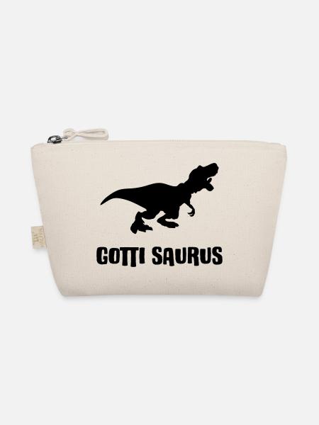 Gotti Saurus - Für das Dinosaurier Gotti - Bio-Täschchen - Natur - Vorne