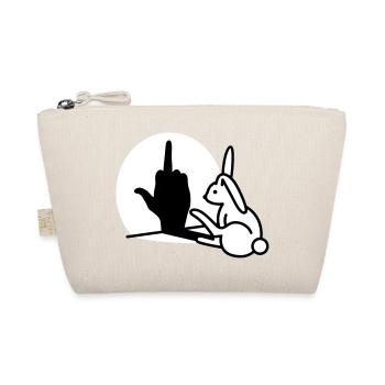 Rabbit Shadow Hand FUCK OFF Middle Finger Rabbit - Organic Pouch - nature - Front