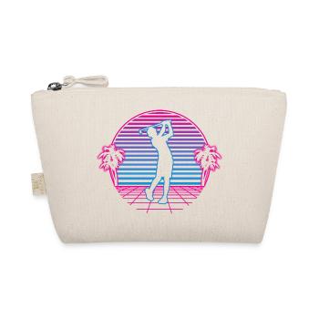 Golf Golfen Golfer Retro Vintage Retrowave - Organic Pouch - nature - Front