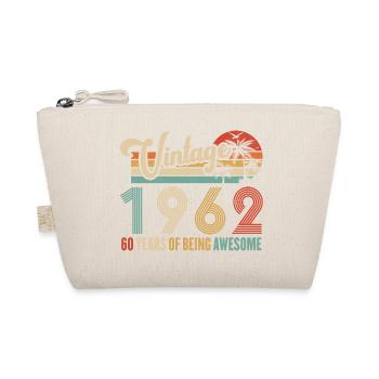 Vintage 1962 Anniversary 60 Years To be Awesome - Organic Pouch - nature - Front
