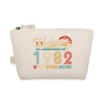 Vintage 1982 Anniversary 40 years to be Awesome - Organic Pouch - nature - Front