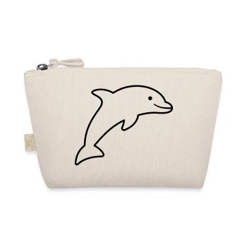 Dolphin Symbol Outline Cheerfully Jumping - Organic Pouch - nature - Front