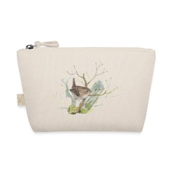 Wren in the forest Loving watercolor drawing - Organic Pouch - nature - Front