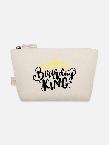Birthday King 30 years 30th birthday King Crown - Organic Pouch - nature - Front