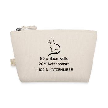 80% Baumwolle 20% Katzenhaare =100% Katzenliebe - Bio-Täschchen - Natur - Vorne
