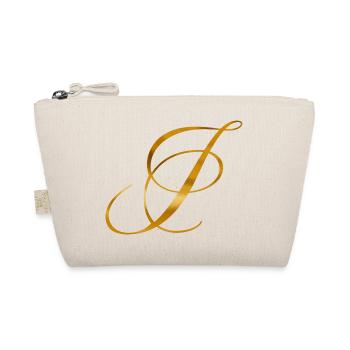 Golden letter I in vintage design - Organic Pouch - nature - Front