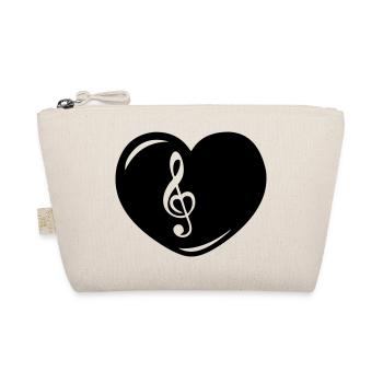Cœur avec clé de musique - Trousse biologique - nature - Devant