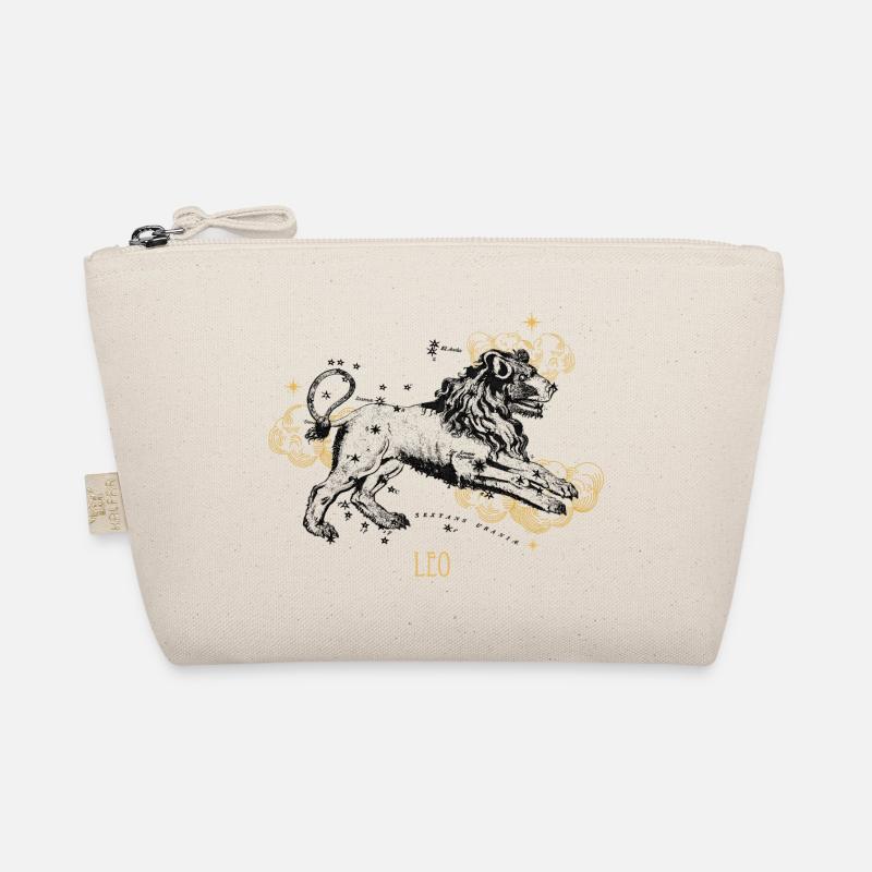 Leo Celestial Map Black & Gold Organic Pouch
