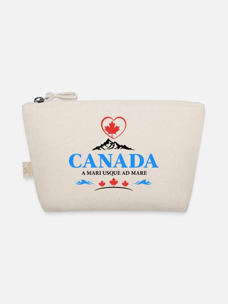 Canada Vancouver Montreal Toronto Maple Leaf Heart - Organic Pouch - nature - Front