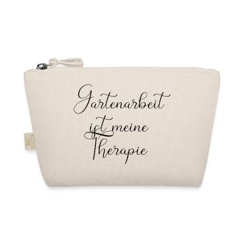 Garten Natur Therapie Schrift Spruch Gartenarbeit - Bio-Täschchen - Natur - Vorne