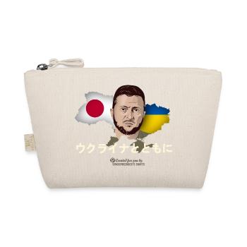 Ukraine Japan Zelenskyi Stand with Ukraine Kanji - Organic Pouch - nature - Front