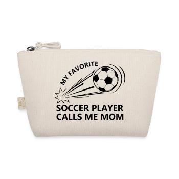Fußball Mama schwarz - Bio-Täschchen - Natur - Vorne