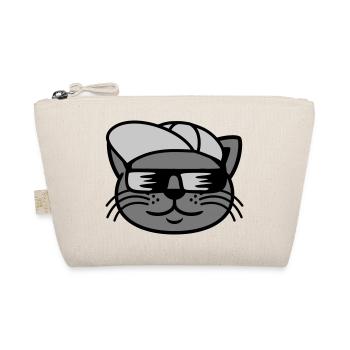 Sonnenbrille Katze Gesicht cool - Bio-Täschchen - Natur - Vorne