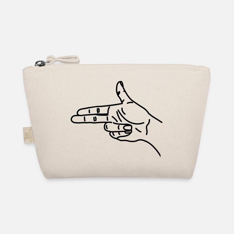 Hand gesture gun scared war Organic Pouch