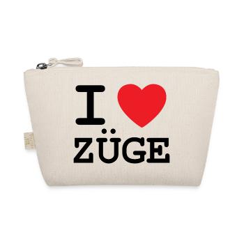 Ich liebe Züge - I Love Trains - Bio-Täschchen - Natur - Vorne