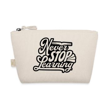 never stop learning quote - Organic Pouch - nature - Front