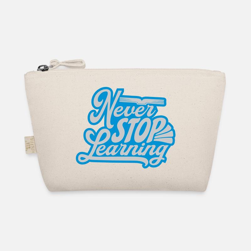 never stop learning Zitat Bio-Täschchen