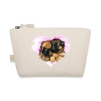 deux petits chiots mignons dans un cœur - Trousse biologique - nature - Devant