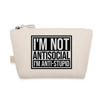 not antisocial anti stupid - Organic Pouch - nature - Front